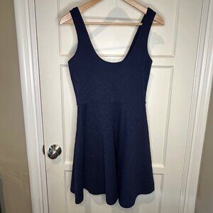 silence + noise - Fit & Flare, Sleeveless Mini Dress, Navy Blue - Size Medium